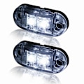 Pikkukuva 4 / 5: 10x Valkoiset LED 2,5 tuuman 2 Diodi Valo Ovaali Sivuvalot Auto Kuorma-auto Perävaunu RV Sivu Merkkivalo
