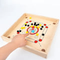 Pikkukuva 2 / 5: 4 in 1 Wooden Carrom Board Lelu Katapultti Shakkipelit Tammi Purseton kahden pelaajan pulmapeli Vanhemman ja lapsen interaktiiviset lelut Lahja