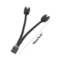 Miniatyrbillede 5 af 5: Bundkort Usb 9pin Interface Header Splitter 1 til 2 forlængerkabeladapter