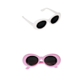 Miniatyrbillede 1 af 5: Retro Clout Goggles Briller Oval Bold Mod Tyk Ramme Solbriller Pakke Af 2