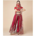 Miniatyrbilde 3 av 5: Prinsesse Jasmine Cosplay for kvinner - Indisk magdans arabisk prinsesse julekarnevalsett Red 2pcs L