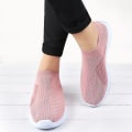 Pikkukuva 3 / 4: Naisten kävelykengät neulotut verkkokengät Slip On -kengät Andas matalat pumput rennot lenkkarit W Pink 36