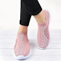 Pikkukuva 3 / 4: Naisten kävelykengät neulotut verkkokengät Slip On -kengät Andas matalat pumput rennot lenkkarit W Pink 37