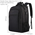 Miniatyrbild 5 av 6: Överdimensionerad ryggsäck med laptopfack passar 18" noteb Y black