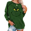 Dam Xmas Grinch Sweatshirt Långärmad blus Pullover Dark green W Dark green 3XL