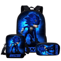 Miniatyrbilde 1 av 7: Ny Sonic barneskoleveske animert 3d-trykt ryggsekk Sonic barnesekk i tre sett Y #18
