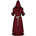Miniatyrbillede 1 af 2: Voksen munk kappe kappe, munk cosplay kostume W Red M