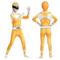 Pikkukuva 2 / 3: Aikuiset lapset Power Rangers Mighty Morphin Cosplay Jumpsuit Party Fancy Suit W Yellow 130