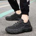 Miniatyrbillede 5 af 5: Sneakers til mænd i fluenet - Åndbare løbesko Mode sportssko 3A830 - Black 40
