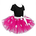 Pikkukuva 3 / 4: Minnie Mouse Polka Dot Födelsedagsfest Bow Tutu Tyllklänning för flickor Rose Red 12-18Months