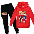 Miniatyrbild 1 av 3: Boy Girl Sonic The Hedgehog Hoodies Träningsoveraller Toppar+joggingbyxor k red 140cm