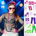 Pikkukuva 7 / 8: 80-luvun 70-luvun asusteet naiset tytöt cosplay-asu Ben Fancy Outfit Z W Rose red