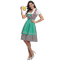 Miniatyrbild 1 av 5: Hög kvalitet traditionell tysk pläd Dirndl klänning Oktoberfest kostym outfit för vuxna kvinnor Halloween fancy party Style3 Green XS
