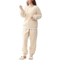 Pikkukuva 1 / 3: HAUFR Dam Fluffy Fleece Pyjamas Set 2 delar Varm Fleece Pyjamas Set Mjuka nattkläder Långärmade Crewneck fickor Byxor Y Apricot X-Small
