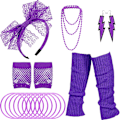 Pikkukuva 1 / 3: 80-luvun 70-luvun asusteet naisille ja tytöille Cosplay-asu Ben Fancy Outfit Z W purple