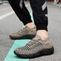 Miniatyrbilde 5 av 5: Sneakers for flugveving for menn - Pustende joggesko - Motesportsko 3A830 Khaki 43