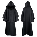 Pikkukuva 1 / 3: Keskiaikainen miesten huppuviitta Halloween Cosplay-asuun zy W black S