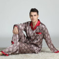 Miniatyrbilde 6 av 7: Herre Pyjamas Set T-skjorte Lounge Bukser Nattøy Kostyme Pjs Claret L