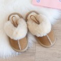 Miniatyrbilde 6 av 11: Unisex barnep tøfler plysj foret hussko koselig fuskepels tøfler W Brun 35