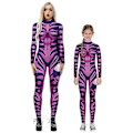 Miniatyrbillede 1 af 4: Halloween-skeletdragt til børn og voksne, behagelig Onesie Jumpsuit Tak!！ Pink M