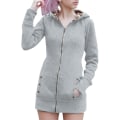 Miniatyrbilde 4 av 6: Vinter Kvinner Hooded Tykkere Plus Fleece Leopard Genser Jakke W Gray S