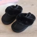 Miniatyrbilde 7 av 8: Unisex barnep tøfler plysj foret hus tøfler koselig faux pels tøfler W Svart 35