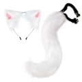 Miniatyrbild 1 av 5: Halloween COS simulering räv plysch svans kläder tillbehör djur svans katt öra hår båge huvudbonader White