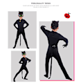 Miniatyrbillede 4 af 5: Cosplay Cat Noir Børnekrop Dragt Sort Kat Halloween et W S