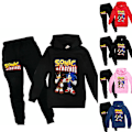 Miniatyrbild 2 av 3: Boy Girl Sonic The Hedgehog Hoodies Träningsoveraller Toppar+joggingbyxor k black 160cm
