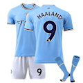Miniatyrbild 1 av 2: Haaland 9 Jersey Hemma 2022-2023 Ny säsong Manchester City Fc Fotboll T-shirts Set W 22 23 Haaland 9 adults XS(160-165CM)