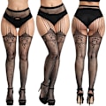 Miniatyrbillede 2 af 4: 5-pak netstrømper med høj talje Tights lår høj v combination 2