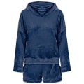 Miniatyrbild 9 av 9: Kvinnor fleece fluffiga pyjamas nattkläder nattkläder set Dark Blue M