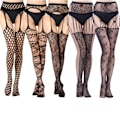 Miniatyrbillede 1 af 4: 5-pak netstrømper med høj talje Tights lår høj v combination 1