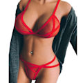 Miniatyrbillede 1 af 4: Kvindernes netgazebandage sexede undertøj Babydoll et Pyjamas Red S