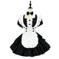 Miniatyrbillede 3 af 5: Ny kvinde Plus ize super sød stor sløjfe Rosa Blå Lolita Cosplay Custom Kjole Black S