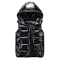 Miniatyrbillede 1 af 2: Sliktaa Unisex Shiny Vandtæt Ærmeløs Jakke Letvægts Puffer Vest Z Black M