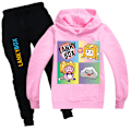 Miniatyrbild 1 av 3: Pojkar Flickor LANKYBOX Hoodies & Byxor Sport Träningsoverall Set Present H pink 130cm