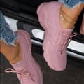 Dametrener løpesko snøring gym sportssko - pink 43