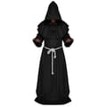 Vuxen munk mantel mantel, munk cosplay kostym W Black M