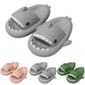 Miniatyrbild 2 av 4: Damtofflor för män Shark Cloud tofflor Cloud Shark Slides Söta hajtofflor W Gray 44 45