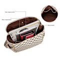 Miniatyrbild 1 av 10: Rutig ryggsäck PU-läder Bärbar dator Ryggsäck Daypack H White 12.21*11.43 inch