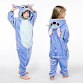 Pikkukuva 3 / 3: Lasten sininen Stitch-piirrettyeläin yöasujuhla cosplay-asu puku - 4-5Years