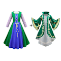 Pikkukuva 4 / 8: 2 KPL Keskiaikainen Noita Cosplay-mekko Salem Halloween-asu 140cm