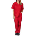 Pikkukuva 1 / 4: Unisex Doctor Top & Pants Scrub Set Hammaslääkäripuku lääketieteelliseen käyttöön Red 2XL