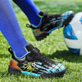 Miniatyrbilde 2 av 5: Fotballsko for gutter Sklisikre fotballsko Knotter Gress Fotballsko Yjsa8868 W BlackBlue 39