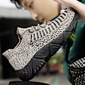 Miniatyrbillede 3 af 5: Sneakers til mænd i flugvævet - Åndbare løbesko - Mode sportsko 3A830 - Khaki 42