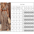 Miniatyrbillede 3 af 3: Dammode Casual bælte Boho V-ringet blomster Maxikjole red L