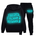 Miniatyrbilde 1 av 3: Stranger Things Genser med hette for barn Bukser Kostyme Treningsdress Sett Y D 140cm