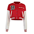 Miniatyrbillede 1 af 5: Kvinde Varsity Jakke Cropped Baseball Jakke Bomberjakker ode Streetwear W Red M