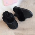 Miniatyrbilde 6 av 8: Unisex barnesko i plysj med fôr - Myke tøfler i imitert pels W Svart 25